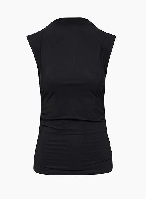 AMOUR TOP - Sleeveless stretch-jersey mockneck top