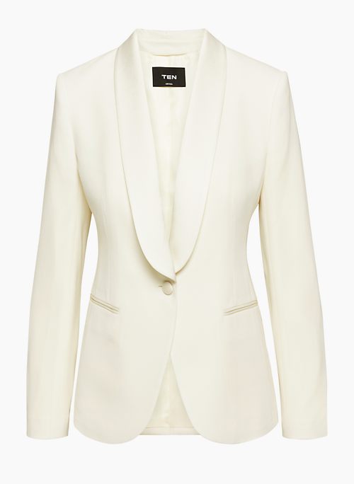INTRIGUE BLAZER - Slim-fit crepe blazer with satin lapel
