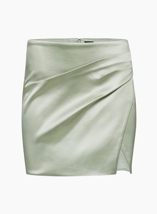 SILO SATIN SKIRT - Satin wrap mini skirt