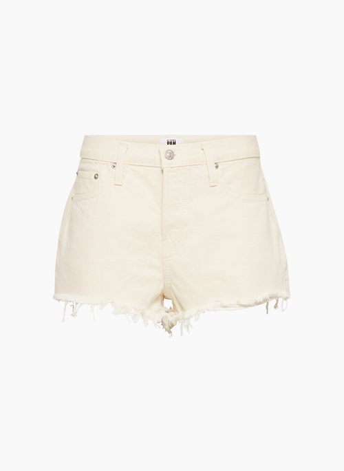 MID-RISE RELAXED SHORT - Mid-rise relaxed denim micro shorts