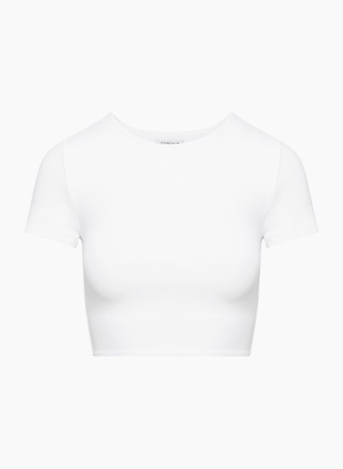 CONTOUR CREW CROPPED T-SHIRT - Essential crewneck t-shirt