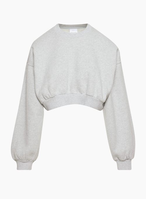 COZY FLEECE MEGA CROPPED CREW SWEATSHIRT - Oversized cropped crewneck fleece sweatshirt