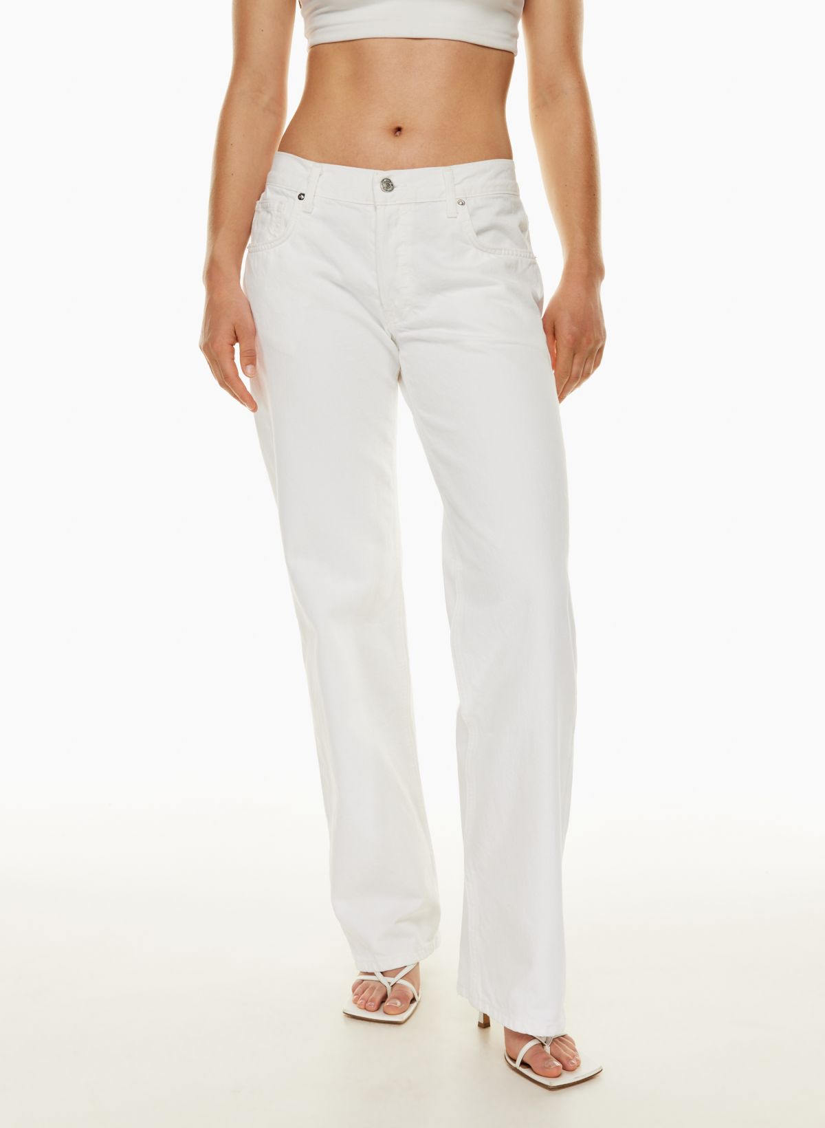 white low rise baggy jeans