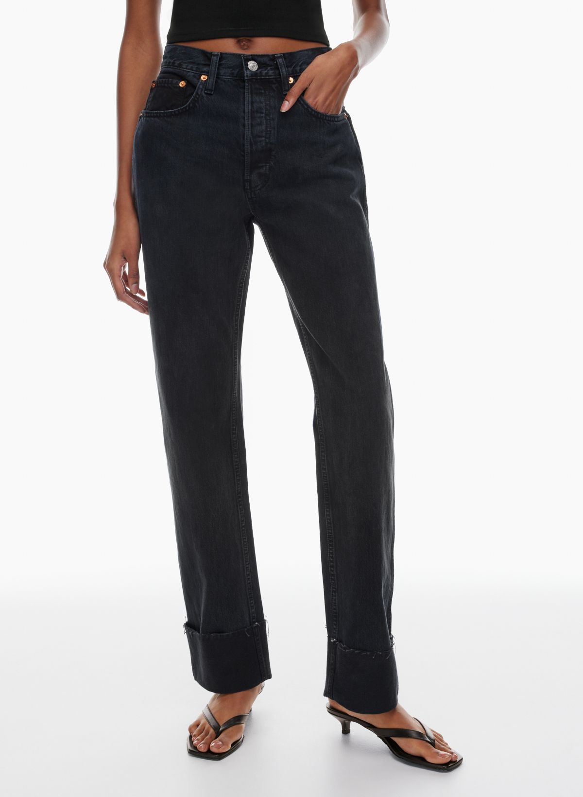 RE/DONE HIGH-RISE LOOSE LONG CUFF JEAN | Aritzia CA