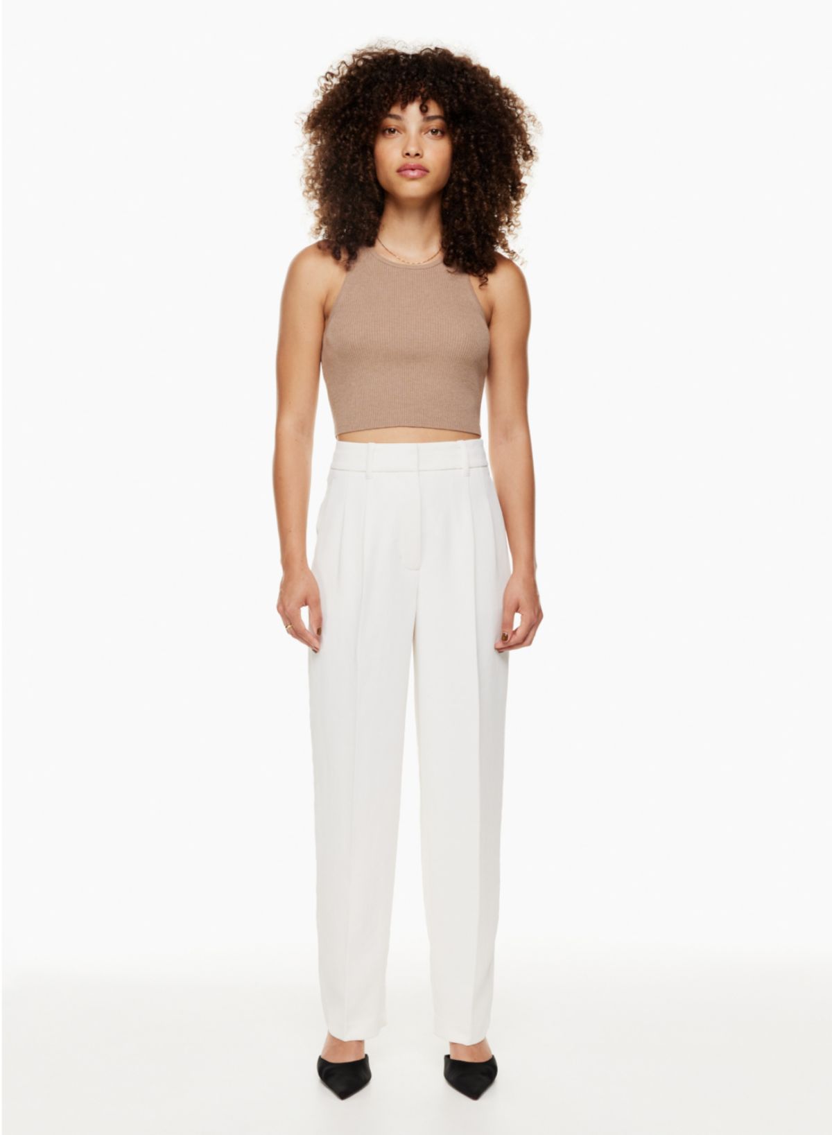 Touch of wool wide-leg pant