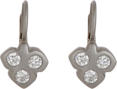 Linda Lee Johnson Platinum & Diamond Spring Earrings