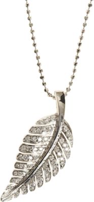 Jennifer Meyer Diamond Small Leaf Pendant Necklace 