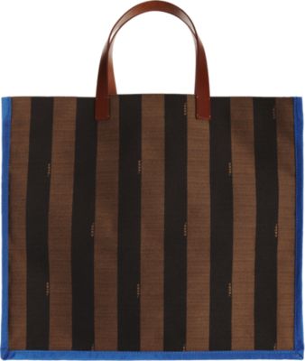 Fendi Pequin Striped Shopping Tote