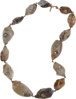 Dezso by Sara Beltran Fossil Shell & Polki Diamond Necklace