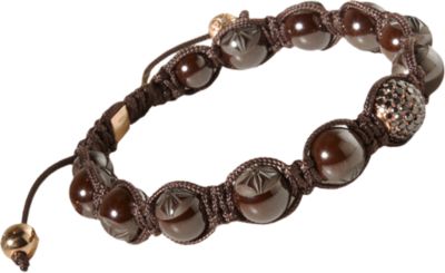 Shamballa Black Diamond, Rose Gold, & Ceramic Bead Bracelet 