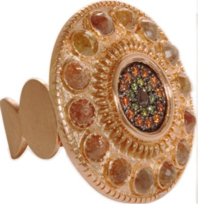 Ileana Makri for The Row Pink Gold & Diamond Round Eye Shield Ring