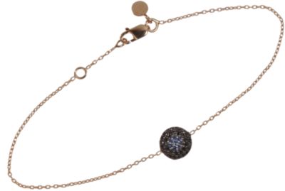 Alexandra Moosally Diamond & Sapphire Mini Evil Eye Rose Gold Bracelet