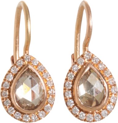 Zoe Champage Diamond Teardrop Earrings