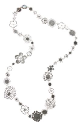 Judy Geib Silver Full Flowery Necklace