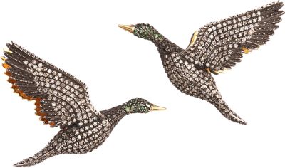 Sevan Bicakci Diamond & Garnet Bird Earrings 