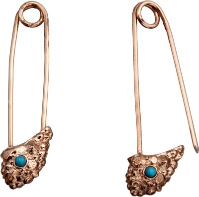 Agence Turquoise Cosmic Stone Safety Pin Earrings 