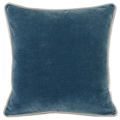Buy Villa Home Heirloom Velvet Square Throw Pillow in Marine Blue from Bed Bath & Beyond