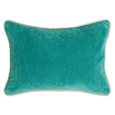 Buy Villa Home Velvet Heirloom Oblong Throw Pillow in Pacific Blue from Bed Bath & Beyond
