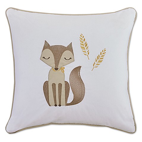 HipStyle Bashful Vixie 20-Inch Square Decorative Pillow in Khaki - Bed Bath & Beyond