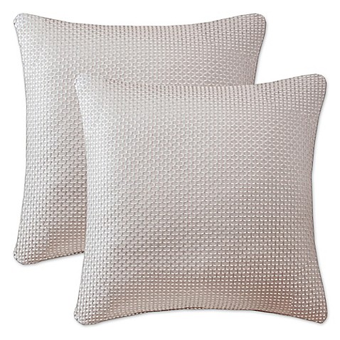 Buy Madison Park Jhene 20-Inch Square Throw Pillows in Natural (Set of 2) from Bed Bath & Beyond
