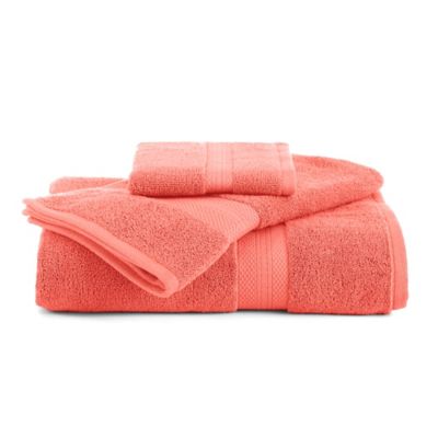 Peach colored bath rugs