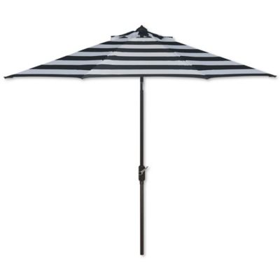 Safavieh UV Resistant Iris Fashion Line 9-Foot Umbrella in Black/White