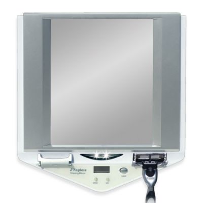 Buy Z\u002639; Fogless\u2122 LED Lighted FogFree Shower Mirror with LCD Clock from Bed Bath \u0026 Beyond