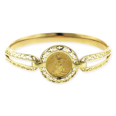 14k gold bangle earrings gold coin