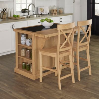 Home Styles 3-Piece Kitchen Island with Granite and Stools ...