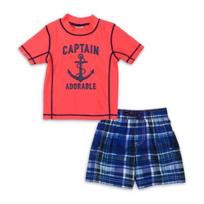 carter's® Captain Adorable 1-Piece Rashguard Set in Red - buybuy BABY