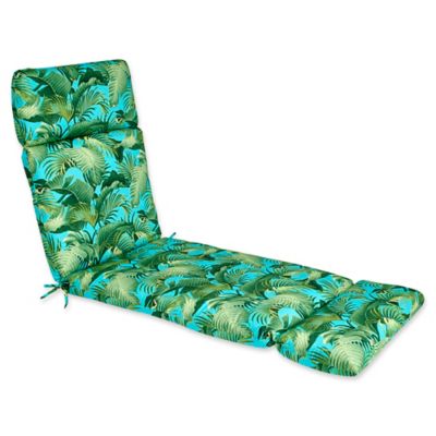 Outdoor Chaise Lounge Cushion in Back Bay Ocean - Bed Bath ...