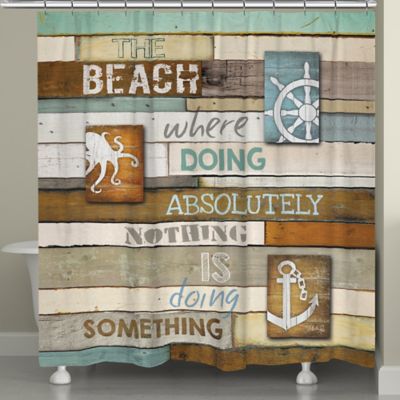 Buy Beach Shower Curtains from Bed Bath & Beyond - Laural HomeÃ‚Â® Beach Mantra Shower Curtain