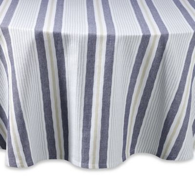 Buy 70-Inch Square Tablecloth from Bed Bath & Beyond - Lake Stripe 70-Inch Round Tablecloth