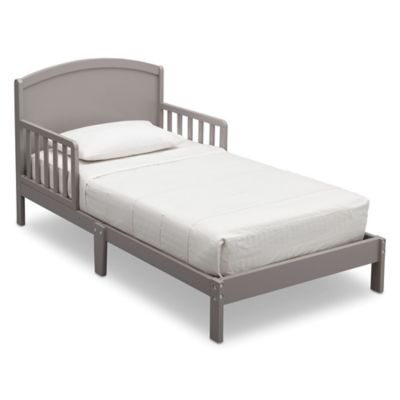 Delta Children Abby Pinewood Toddler Bed in Grey - buybuy BABY