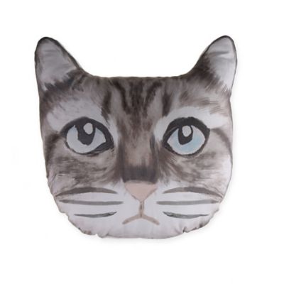 gray cat pillow