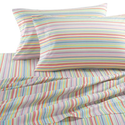 Self Expressions Multi-Colored Stripes Sheet Set, 100% Cotton, 270 ...