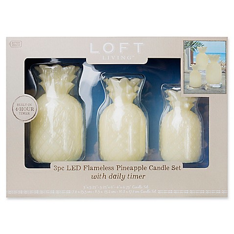 Nearest Battery Store >> Loft Living Flameless Pineapple LED Candles (Set of 3 ... Nearest Battery Store >> Loft Living Flameless Pineapple LED Candles (Set of 3 ...