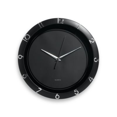 Black and Silver Round Wall Clock - Bed Bath & Beyond