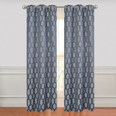 Ellen Tracy Interlock Grommet 84-Inch Window Curtain Panel Pair - Bed ...