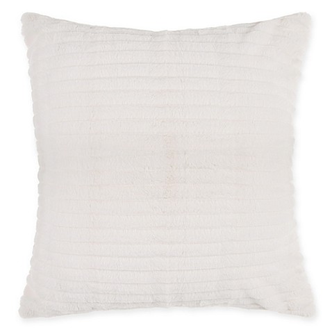 Make-Your-Own-Pillow Ellie Fur Square Throw Pillow Cover in Cream - Bed Bath & Beyond