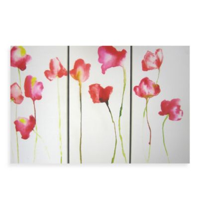 Red Poppies Canvas Wall Art (Set of 3) - Bed Bath & Beyond