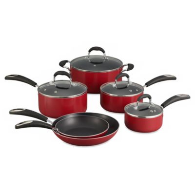 Oneida® Aluminum Nonstick Red 10-Piece Cookware Set - Bed Bath & Beyond