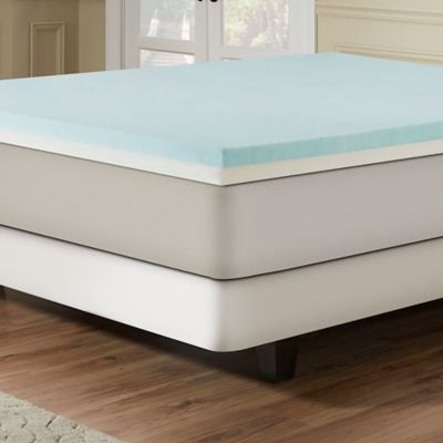 Combination Gel Memory Foam 3-Inch Mattress Topper in Blue ...