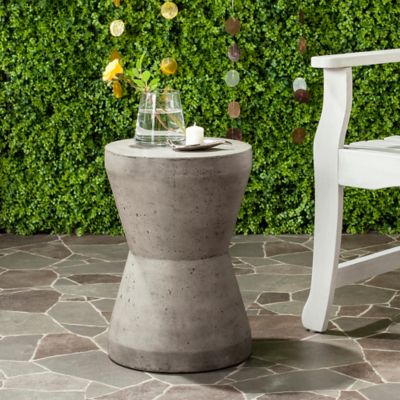 concrete drum table round outdoor accent grey safavieh torre indoor dark alternate bedbathandbeyond