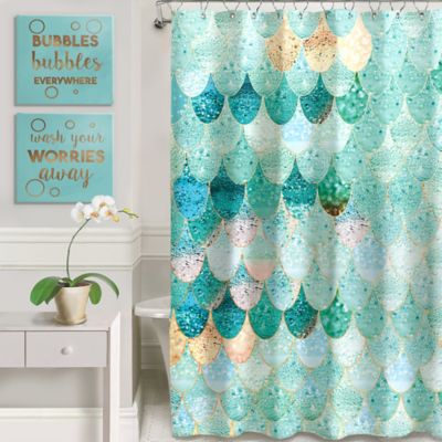 Heaton & Parke Bubbles Art Shower Curtain Set in Green - Bed Bath & Beyond