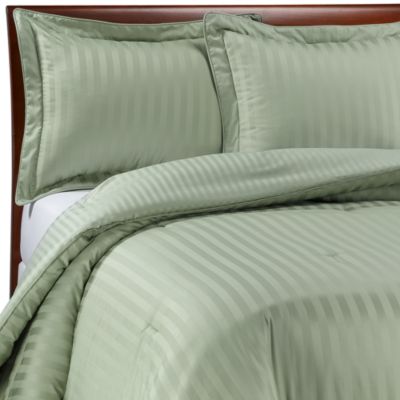 Wamsutta® Damask Stripe Green Comforter Set - Bed Bath & Beyond