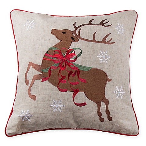 Make-Your Own-Pillow Reindeer Bows Throw Pillow Cover - Bed Bath & Beyond