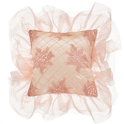Glenna Jean Remember My Love Pintuck Square Throw Pillow in Cream - Bed Bath & Beyond