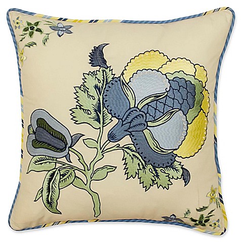 Waverly Imperial Dress Square Throw Pillow in Porcelain Blue - Bed Bath & Beyond
