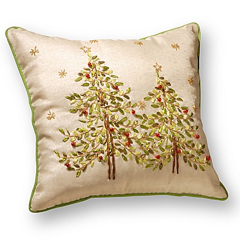 National Tree Company Christmas Trees Embroidered Throw Pillow - Bed Bath & Beyond